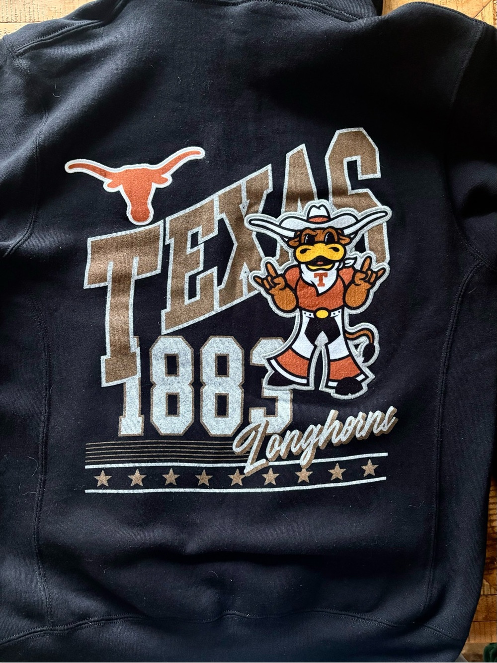 NCAA TEXAS PULLOVER HOODIE. Men’s M. Russell Athletic Black